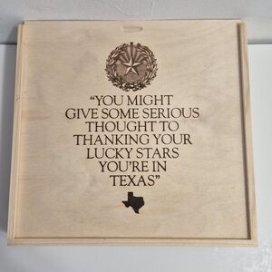 NEW Made In Texas Wooden Pie Box 10" Pie